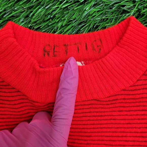 Vintage Towncraft Short Sleeve Sweatshirt Womens XS Ribbed Mock Neck 80s 90s - Picture 9 of 11